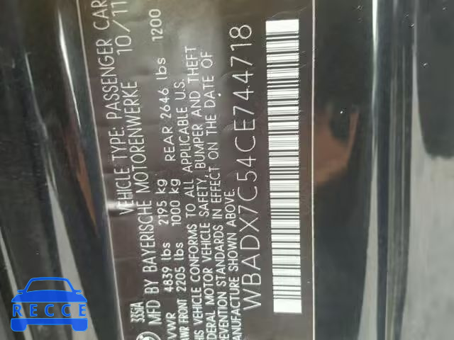 2012 BMW 335I WBADX7C54CE744718 Bild 9
