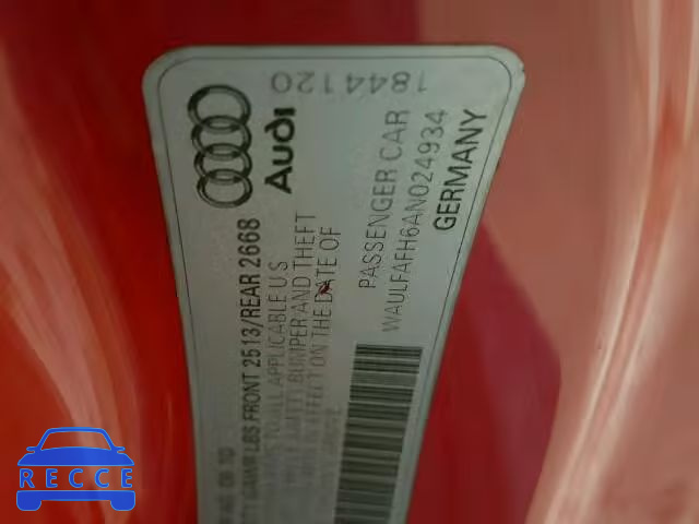 2010 AUDI A5 WAULFAFH6AN024934 image 9