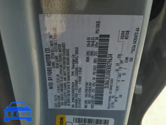2014 LINCOLN MKZ HYBRID 3LN6L2LU0ER829634 image 9