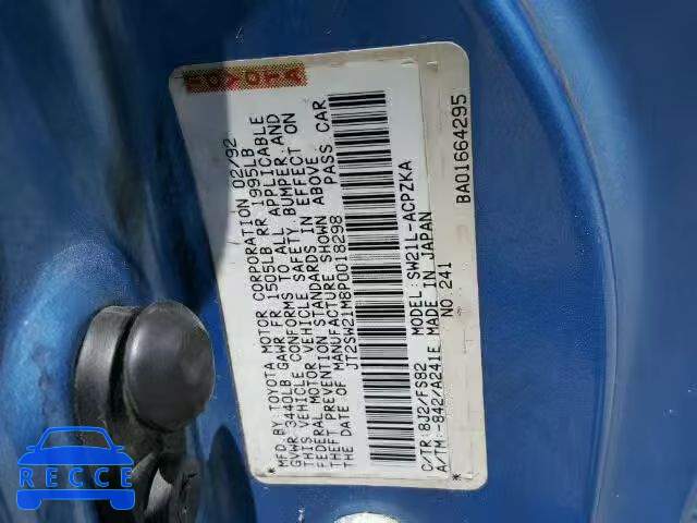 1993 TOYOTA MR2 JT2SW21M8P0018298 image 9