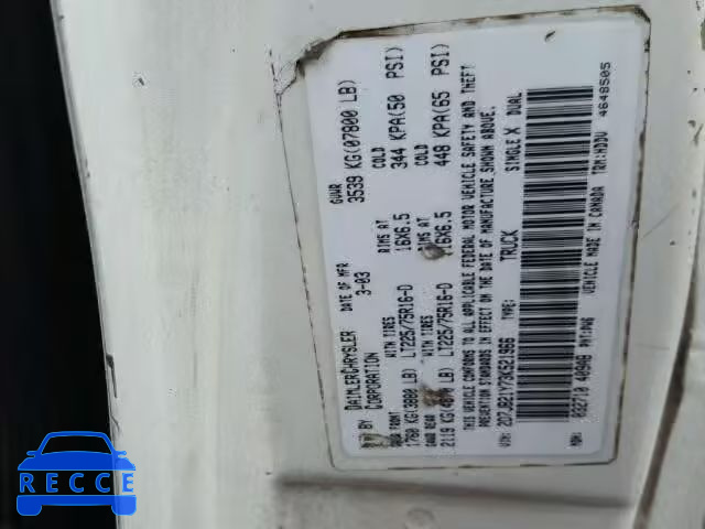 2003 DODGE RAM VAN B2 2D7JB21Y73K521966 image 9