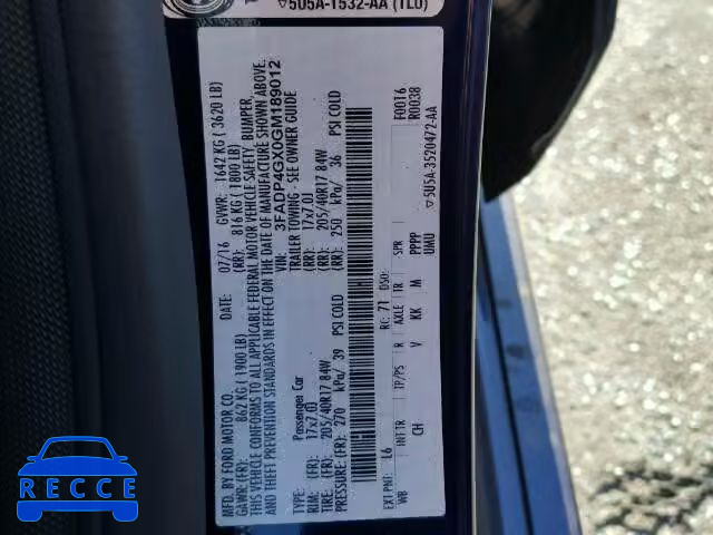 2016 FORD FIESTA ST 3FADP4GX0GM189012 image 9