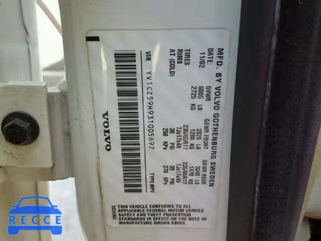 2003 VOLVO XC90 YV1CZ59H931005697 image 9