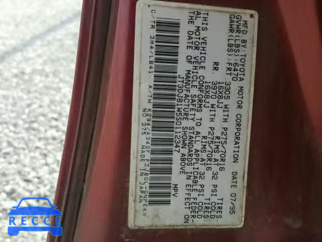 1995 TOYOTA LANDCRUISE JT3DJ81W5S0112347 image 9