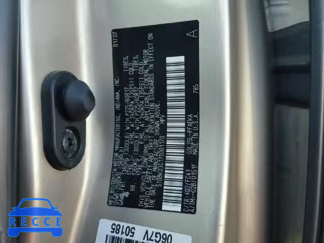 2007 TOYOTA SIENNA LE 5TDBK23C17S001170 image 9