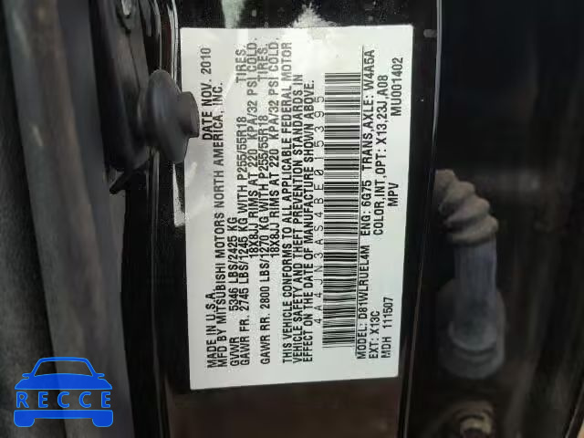 2011 MITSUBISHI ENDEAVOR S 4A4JN3AS4BE015395 зображення 9