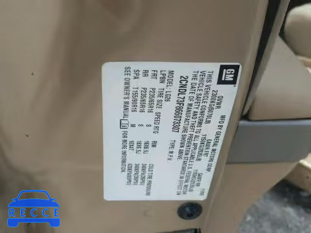 2006 CHEVROLET EQUINOX 2CNDL73F866073307 image 9