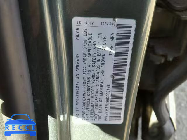 2006 VOLKSWAGEN TOUAREG 4. WVGZM77L36D008496 зображення 9