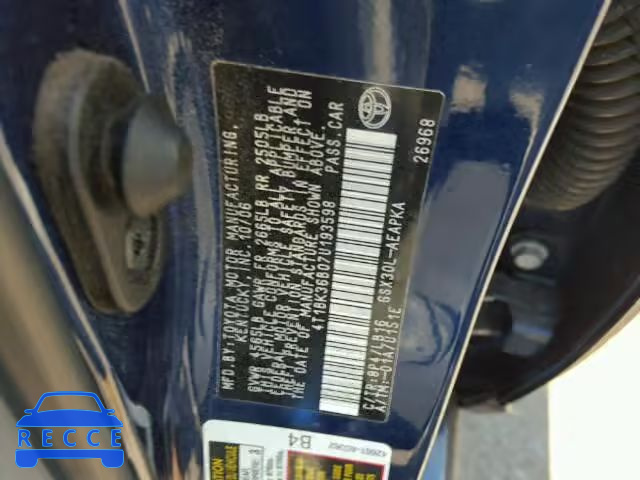 2007 TOYOTA AVALON 4T1BK36B07U193598 image 9