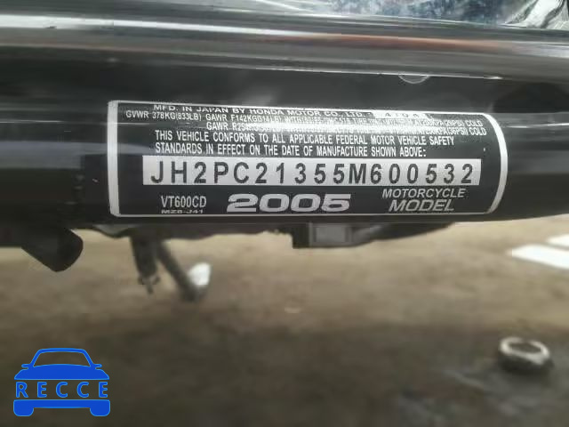 2005 HONDA VT600CD JH2PC21355M600532 зображення 9