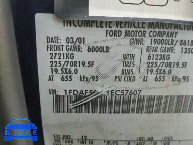 2001 FORD F550 SUPER 1FDAF56F01EC57607 image 9