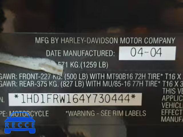 2004 HARLEY-DAVIDSON FLHRCI 1HD1FRW164Y730444 Bild 9