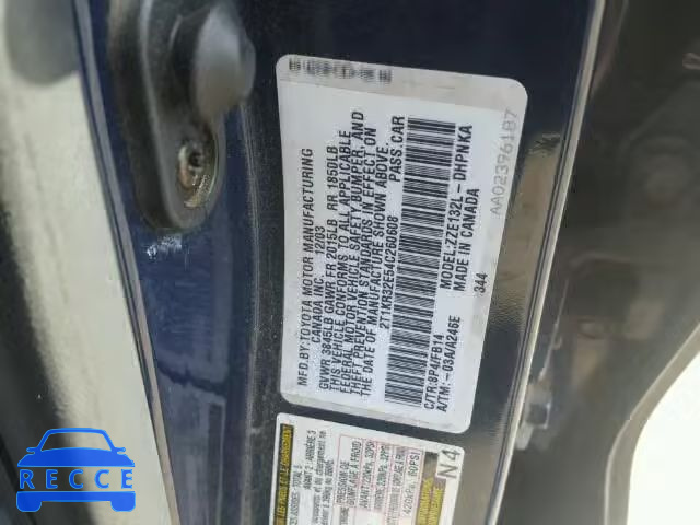 2004 TOYOTA MATRIX 2T1KR32E54C260608 image 9