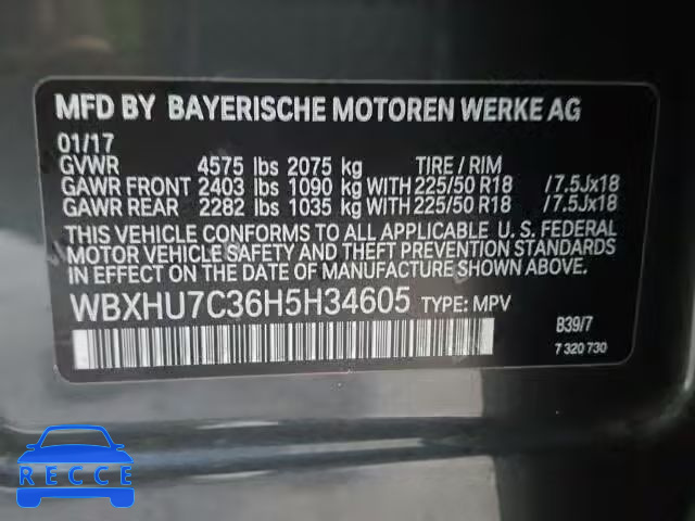 2017 BMW X1 SDRIVE2 WBXHU7C36H5H34605 image 9