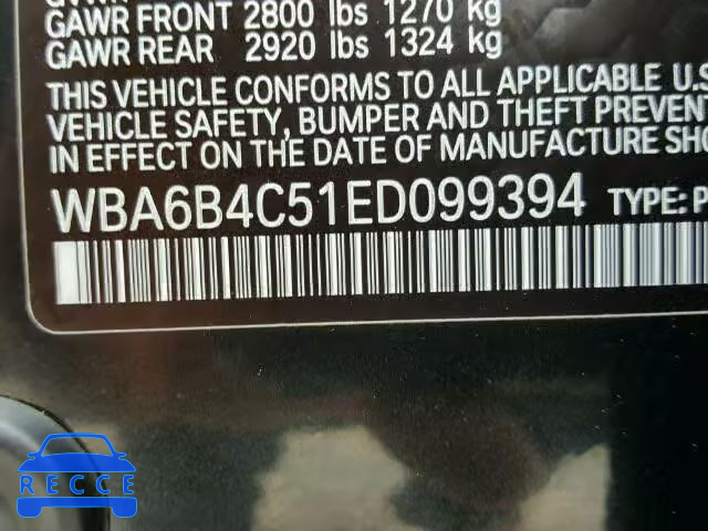 2014 BMW 650XI GRAN WBA6B4C51ED099394 Bild 9