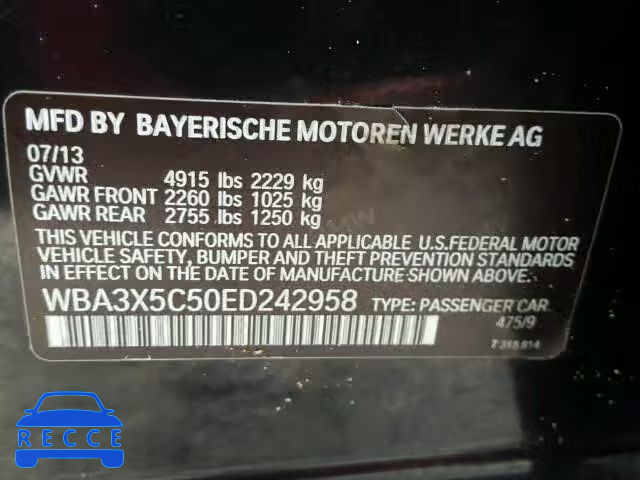 2014 BMW 328XI GT WBA3X5C50ED242958 Bild 9