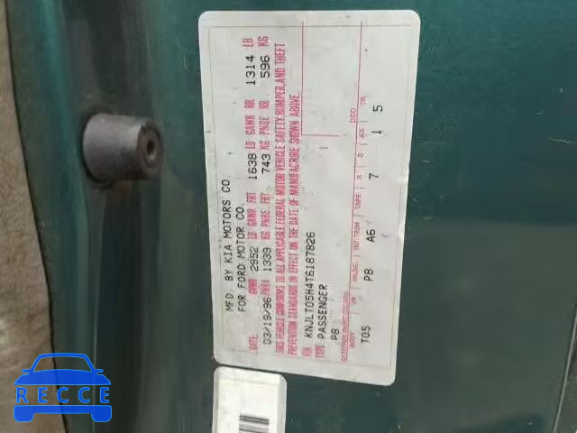 1996 FORD ASPIRE KNJLT05H4T6187826 image 9