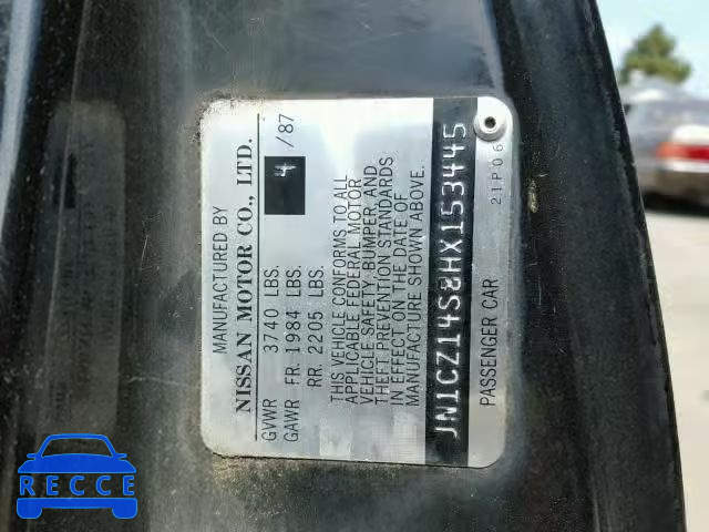 1987 NISSAN 300ZX JN1CZ14S8HX153445 image 9