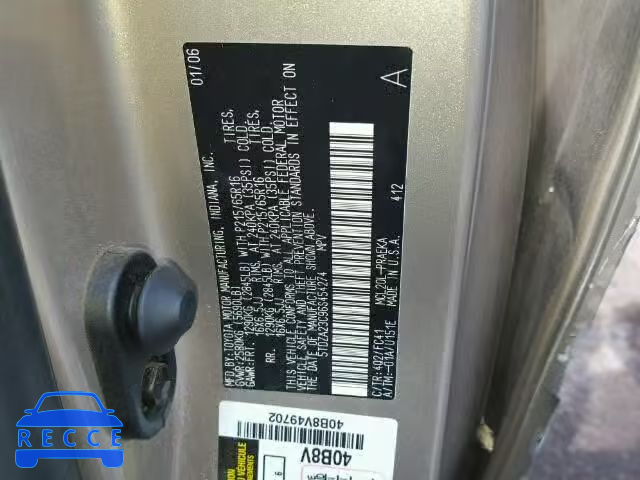 2006 TOYOTA SIENNA 5TDZA23C96S454274 image 9