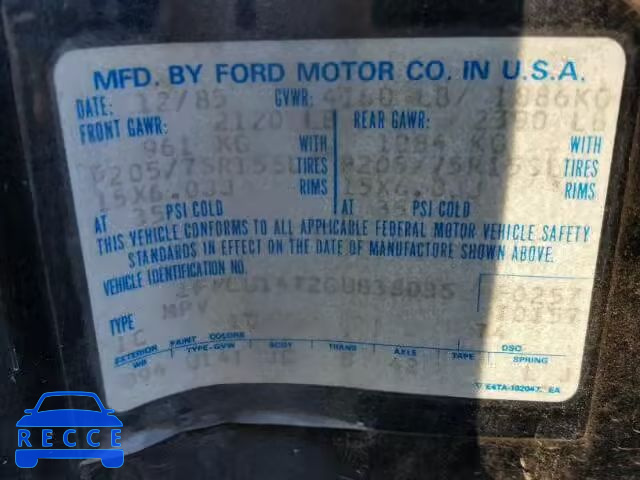 1986 FORD BRONCO II 1FMCU14T2GUB38035 image 9