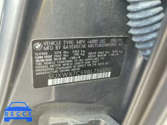 2011 BMW X3 5UXWX7C59BL734500 image 9