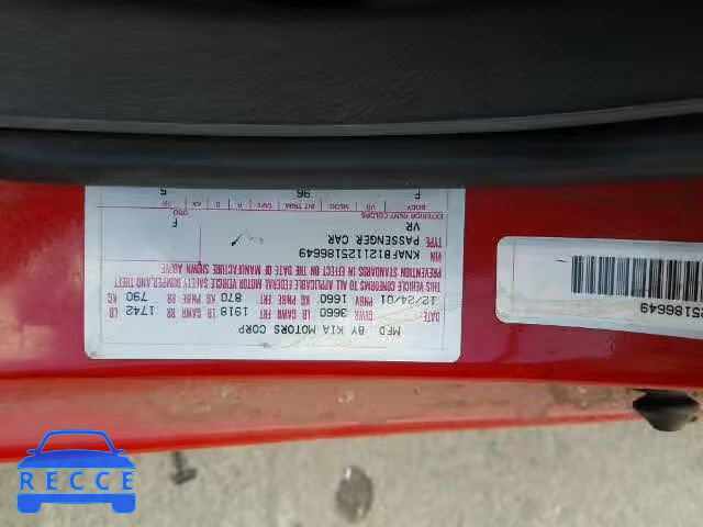 2002 KIA SPECTRA KNAFB121125186649 image 9