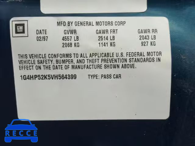 1997 BUICK LESABRE 1G4HP52K5VH564399 image 9