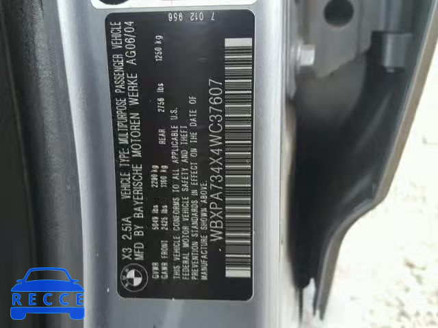 2004 BMW X3 WBXPA734X4WC37607 image 9