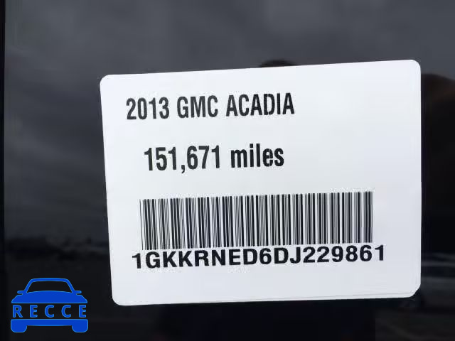 2013 GMC ACADIA 1GKKRNED6DJ229861 зображення 10