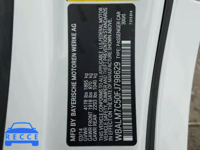 2015 BMW Z4 WBALM7C50FJ798629 image 9