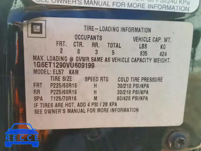 1997 CADILLAC ELDORADO T 1G6ET1290VU609199 image 9