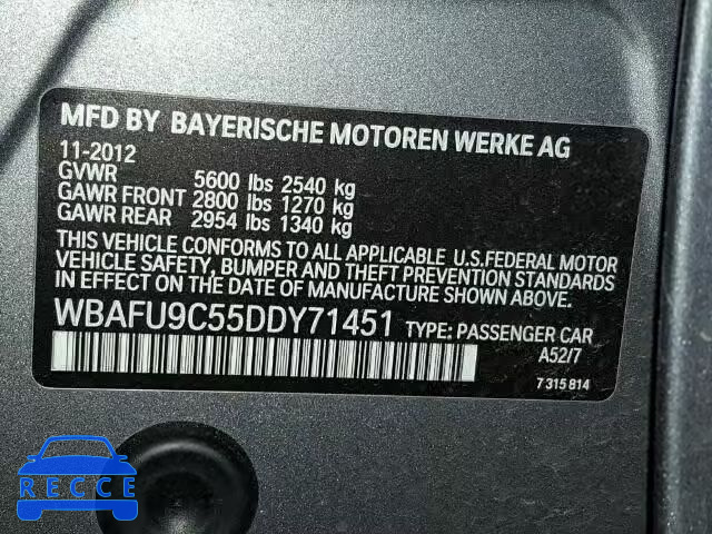 2013 BMW 550 XI WBAFU9C55DDY71451 Bild 13