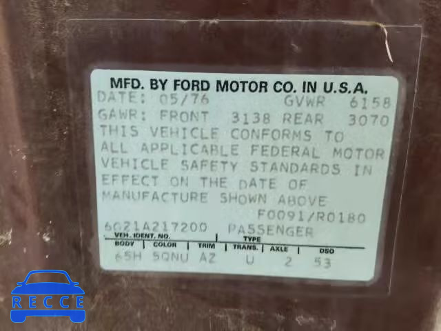 1976 FORD ELITE 6G21A217200 image 8