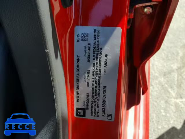 2015 CHEVROLET SPARK EV 2 KL8CL6S00FC773720 image 9