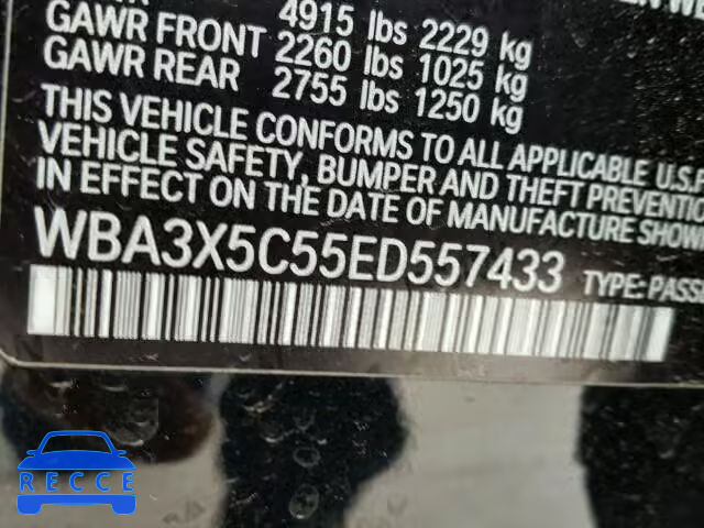 2014 BMW 328XI GT WBA3X5C55ED557433 зображення 9