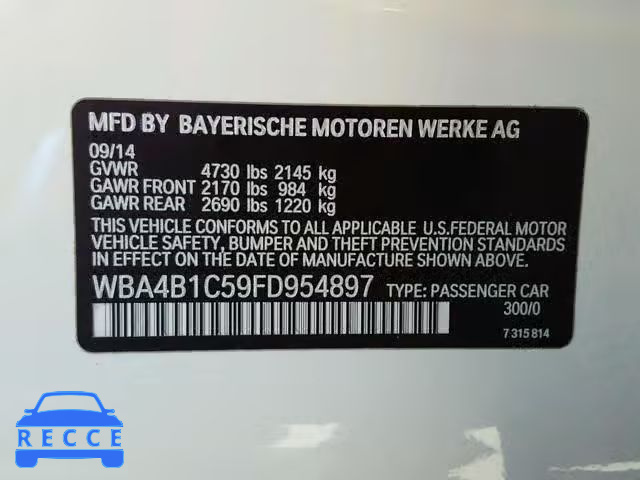 2015 BMW 435 I WBA4B1C59FD954897 зображення 9