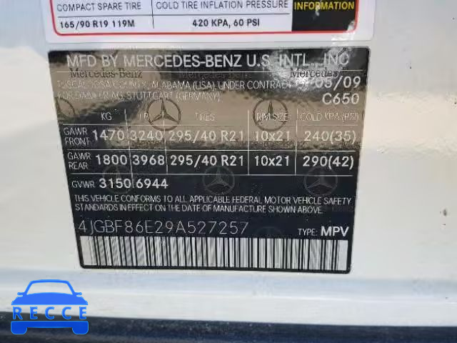 2009 MERCEDES-BENZ GL 550 4MA 4JGBF86E29A527257 image 9