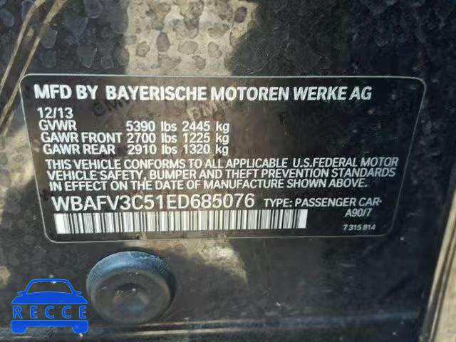 2014 BMW 535 D WBAFV3C51ED685076 image 9