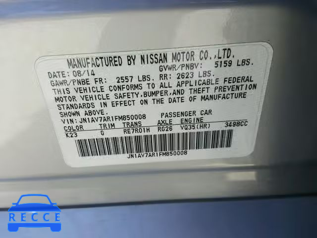 2015 INFINITI Q50 HYBRID JN1AV7AR1FM850008 зображення 9