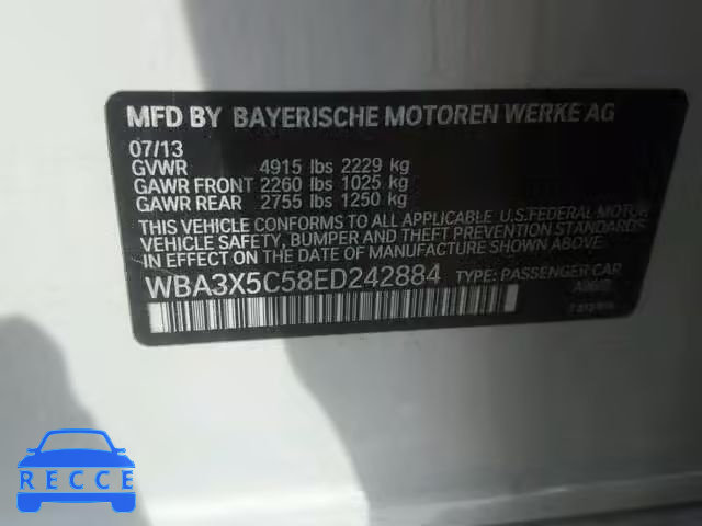 2014 BMW 328 XIGT WBA3X5C58ED242884 зображення 9
