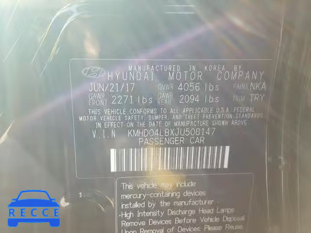 2018 HYUNDAI ELANTRA SP KMHD04LBXJU508147 image 9