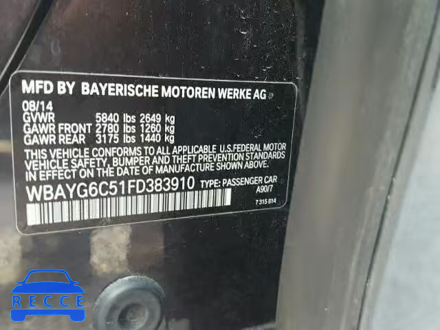 2015 BMW 740 LD WBAYG6C51FD383910 image 9