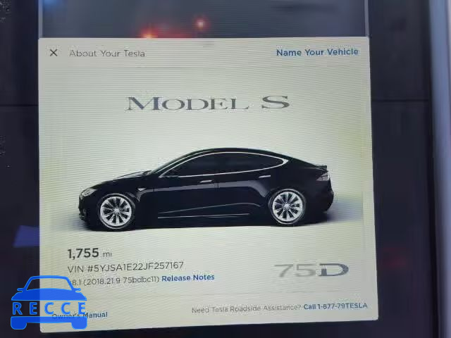 2018 TESLA MODEL S 5YJSA1E22JF257167 зображення 7