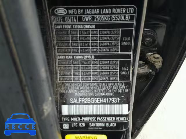 2014 LAND ROVER LR2 HSE SALFR2BG5EH417931 Bild 9