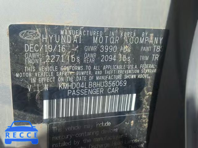 2017 HYUNDAI ELANTRA SP KMHD04LB8HU356069 image 9