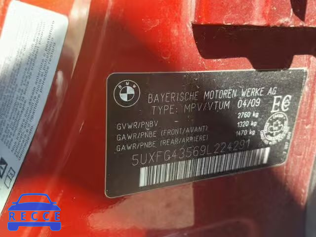 2009 BMW X6 XDRIVE3 5UXFG43569L224291 image 9