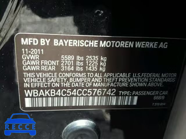 2012 BMW 740 LI WBAKB4C54CC576742 image 9