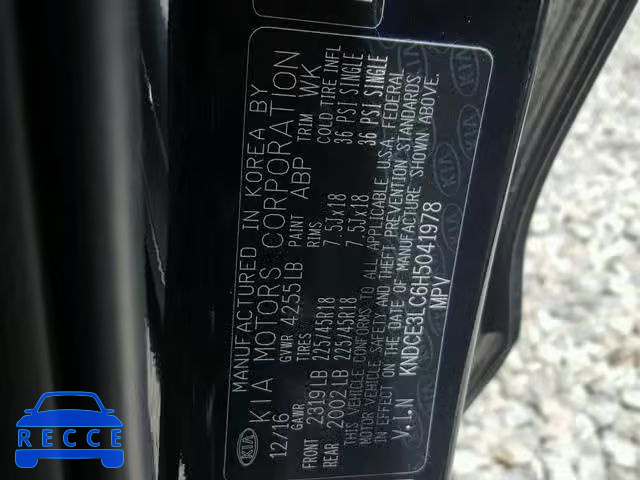 2017 KIA NIRO EX TO KNDCE3LC6H5041978 image 9