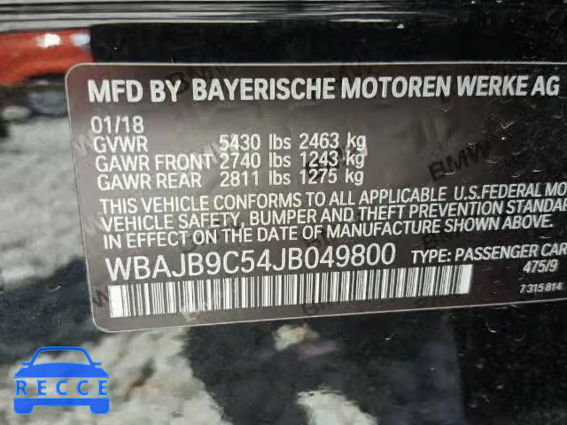 2018 BMW M550XI WBAJB9C54JB049800 зображення 9