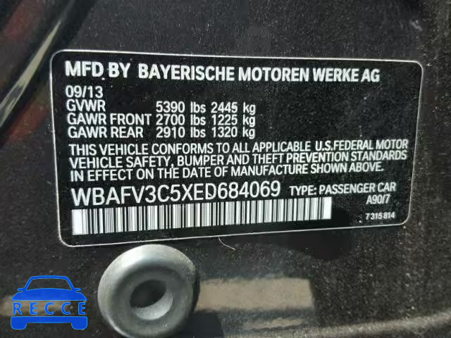 2014 BMW 535 D WBAFV3C5XED684069 зображення 9
